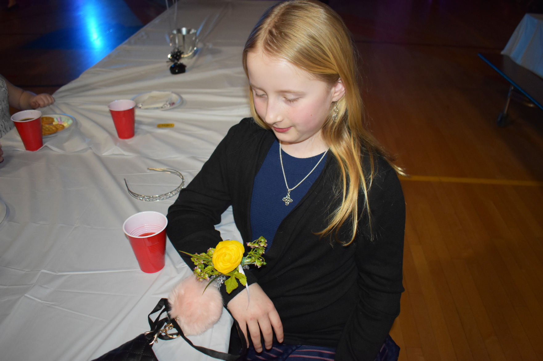 Yellow rose wrist corsage